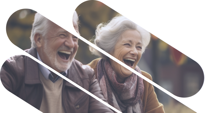 Deux personnes âgées qui rigolent